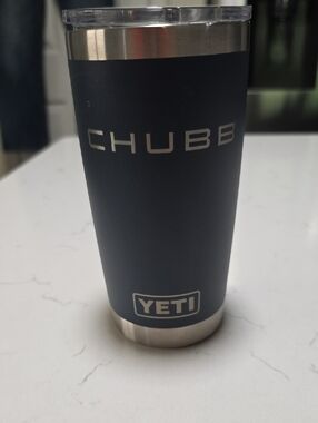 Yeti Navy Stainless CHUBB Engraved Tumbler 20 Oz.